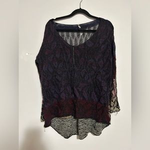 Free People Multi Colour Sweater Distressed As is